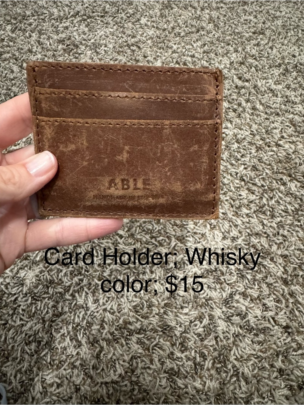 Able Whisky Brown Leather Card & Key Holder